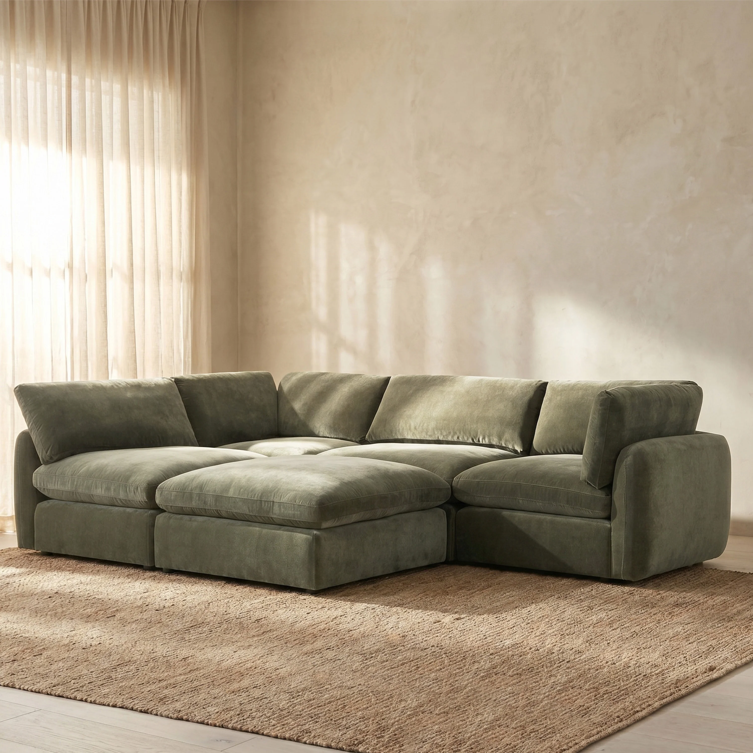 Tonga Modular 5-Piece Pit Lounge Sectional | Lume Green - Image 2