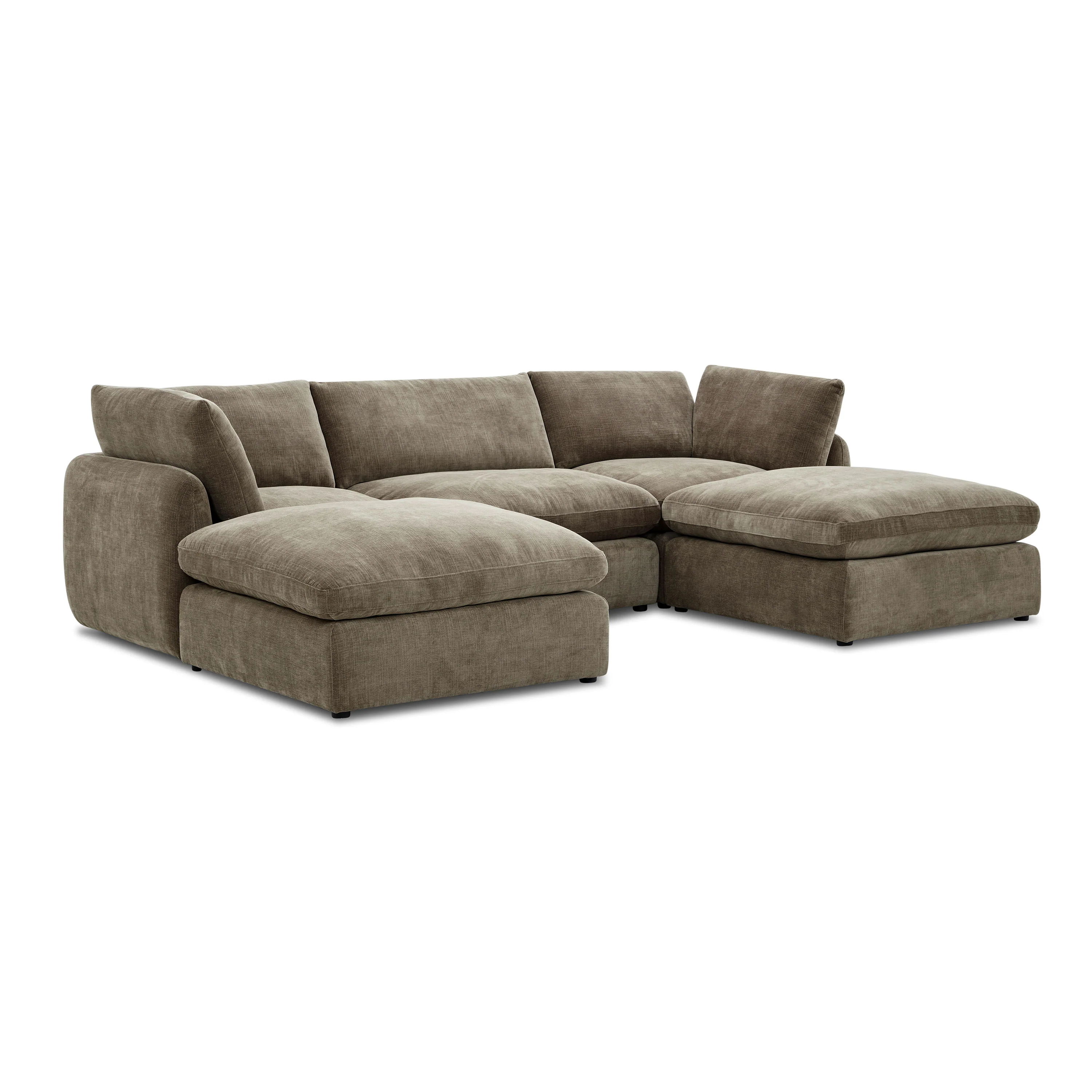 Tonga Modular 5-Piece U-Shaped Double Chaise Sectional | Clove Brown - Image 3