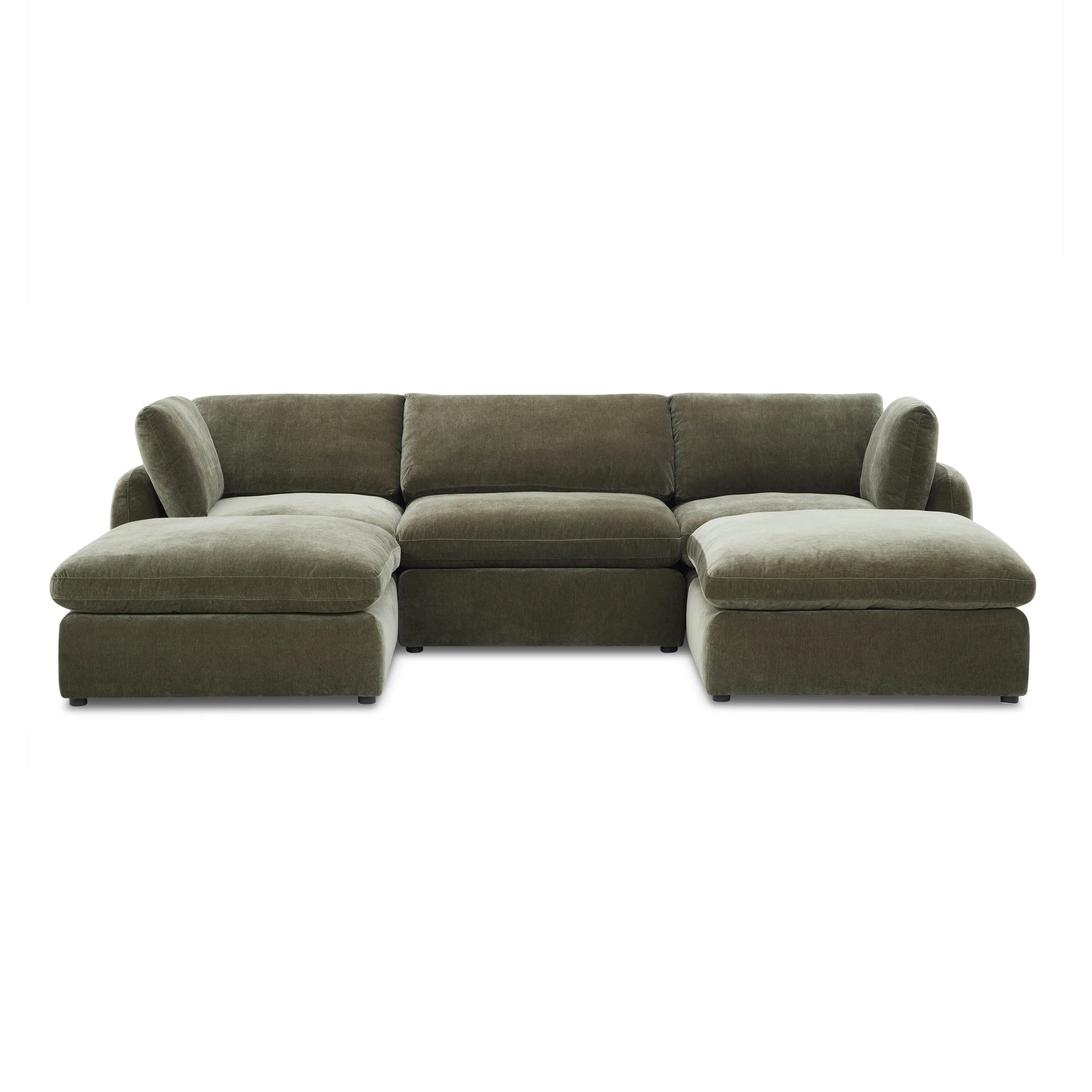 Tonga Modular 5-Piece U-Shaped Double Chaise Sectional | Lume Green - Image 3
