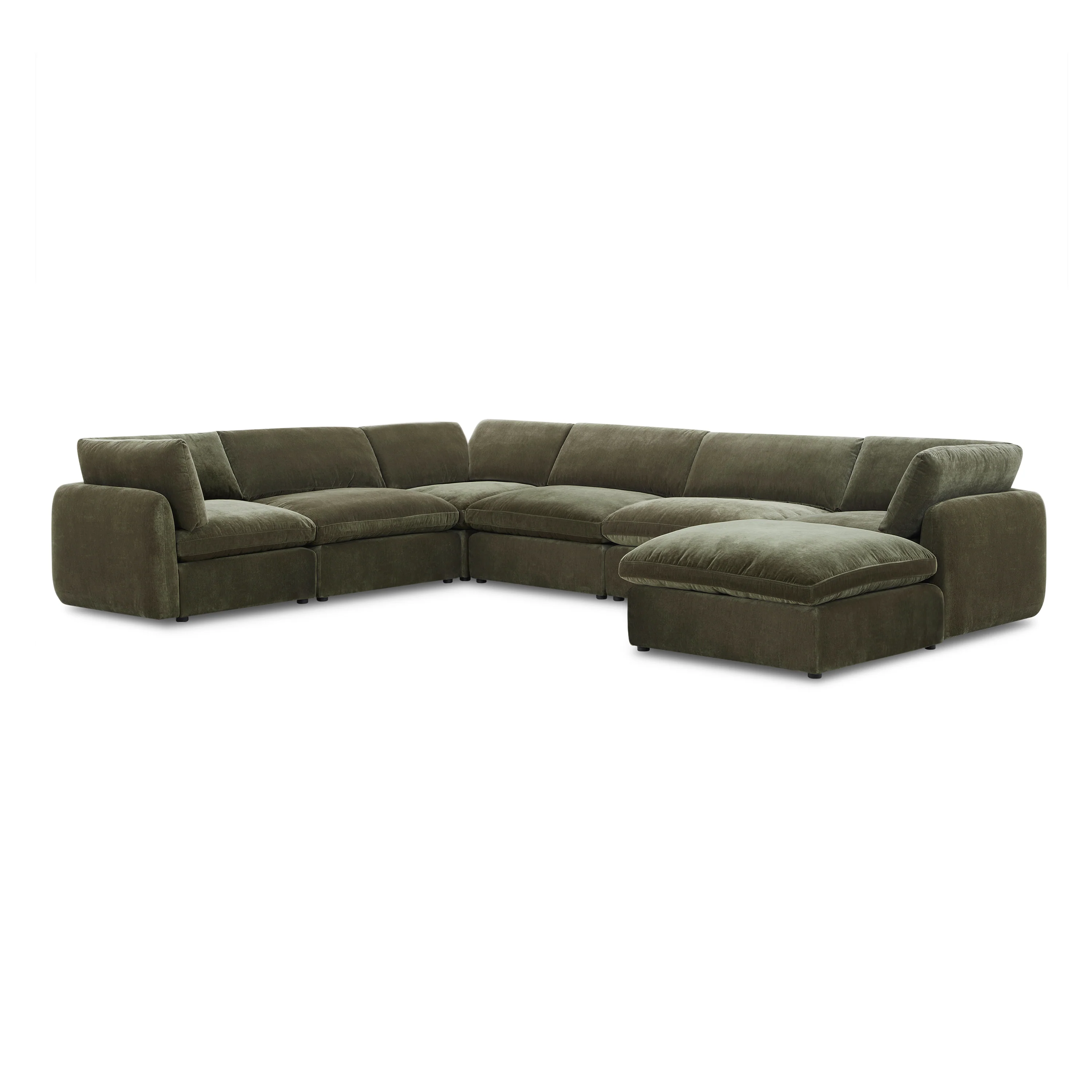 Tonga Modular 7-Piece L-Shaped Sectional with Chaise | Lume Green - Image 3