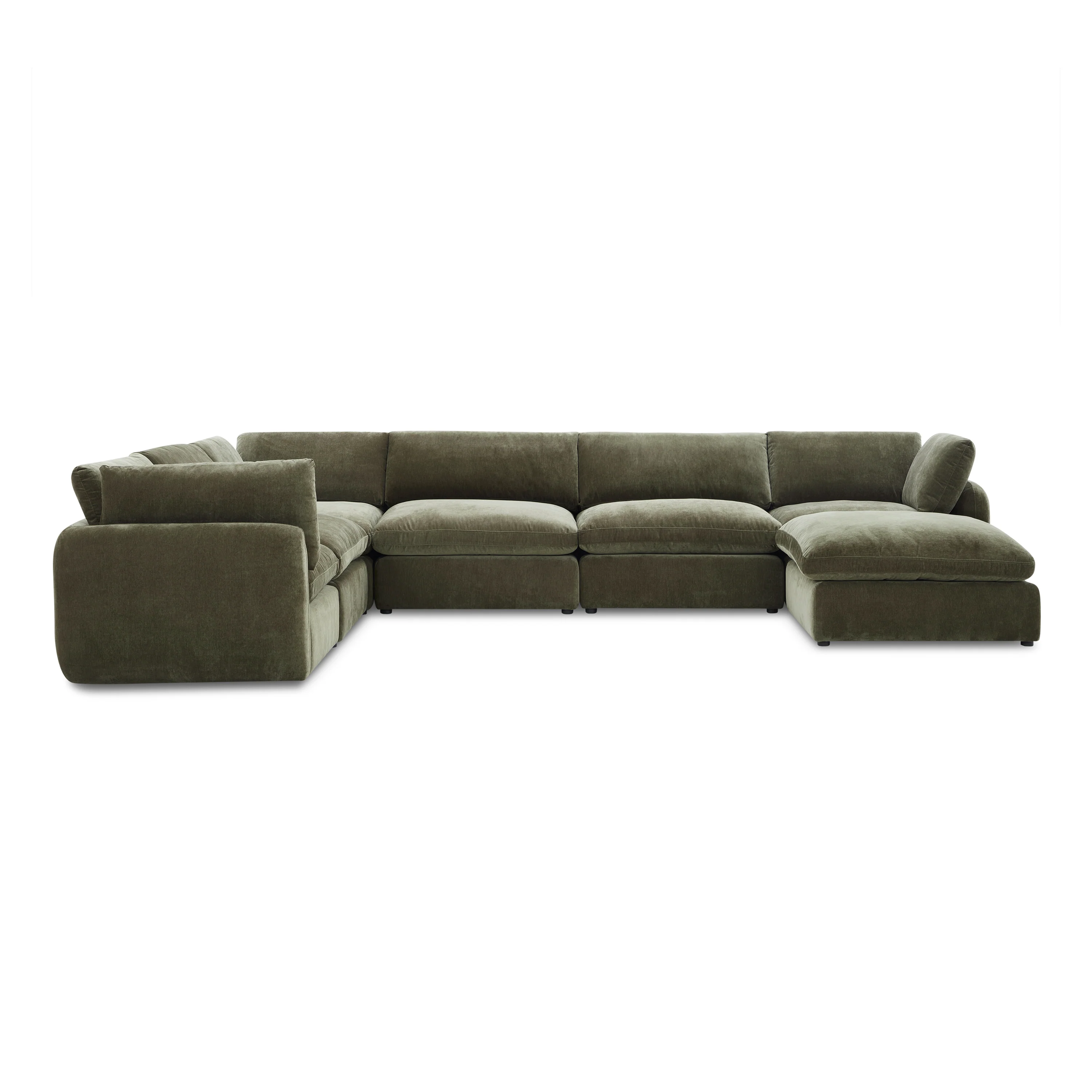 Tonga Modular 7-Piece L-Shaped Sectional with Chaise | Lume Green - Image 4