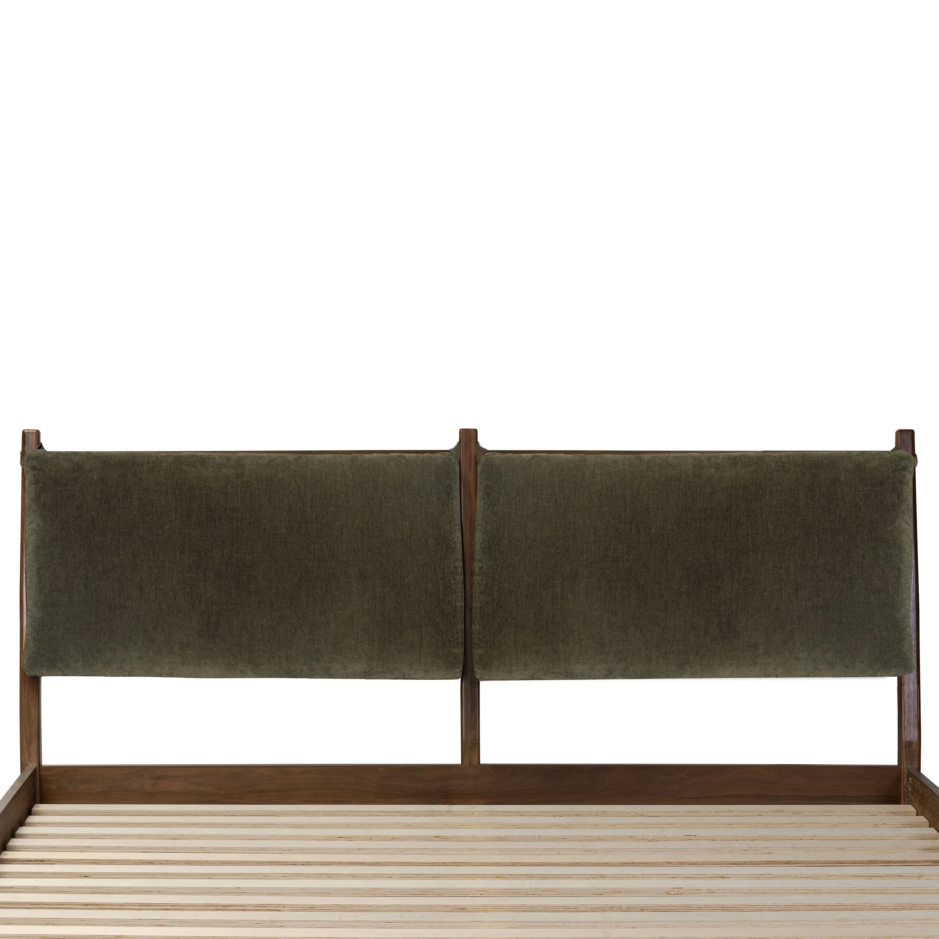 Truro Bed Frame with Fabric Headboard Cushions | Lume Green | King - Image 4