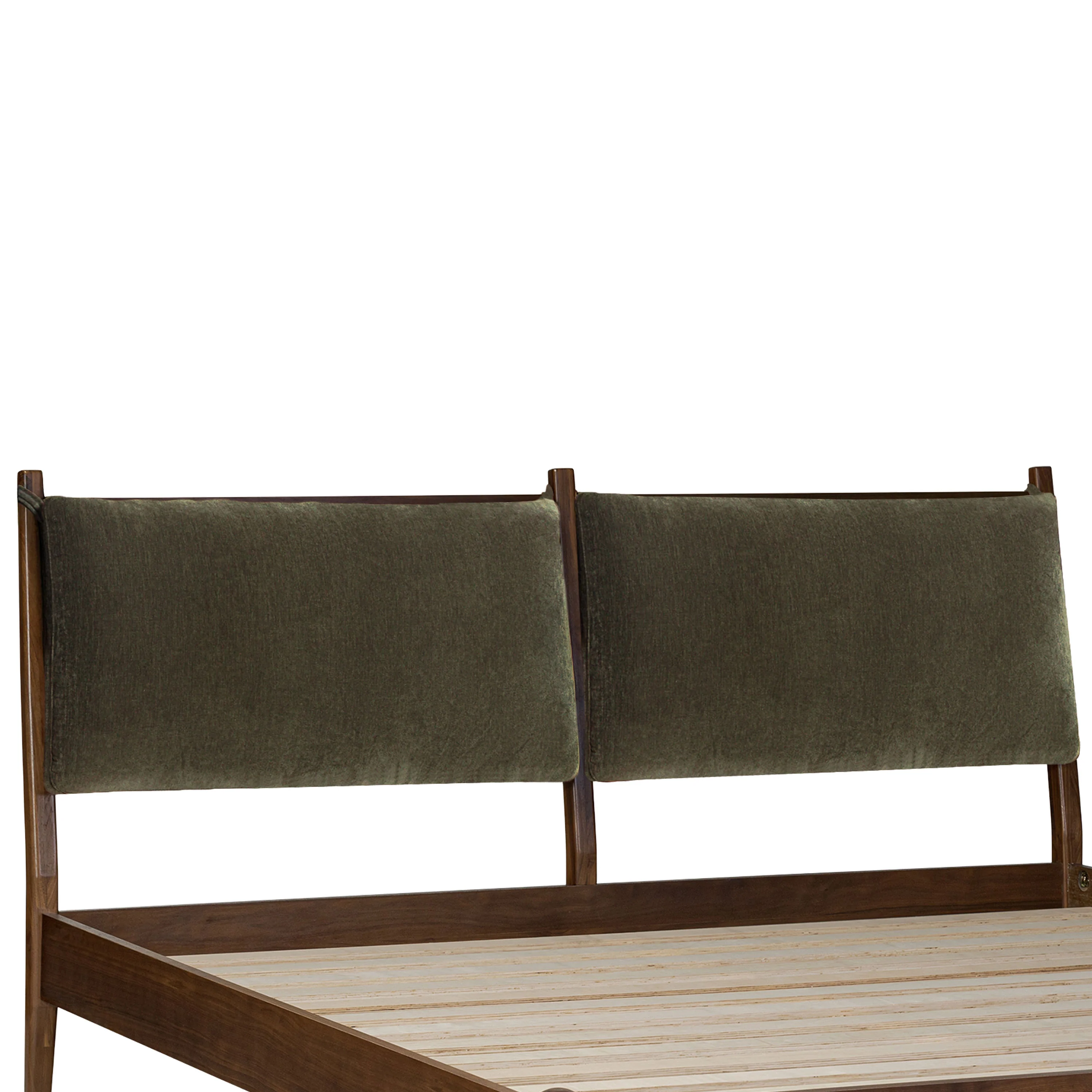 Truro Bed Frame with Fabric Headboard Cushions | Lume Green | King - Image 5