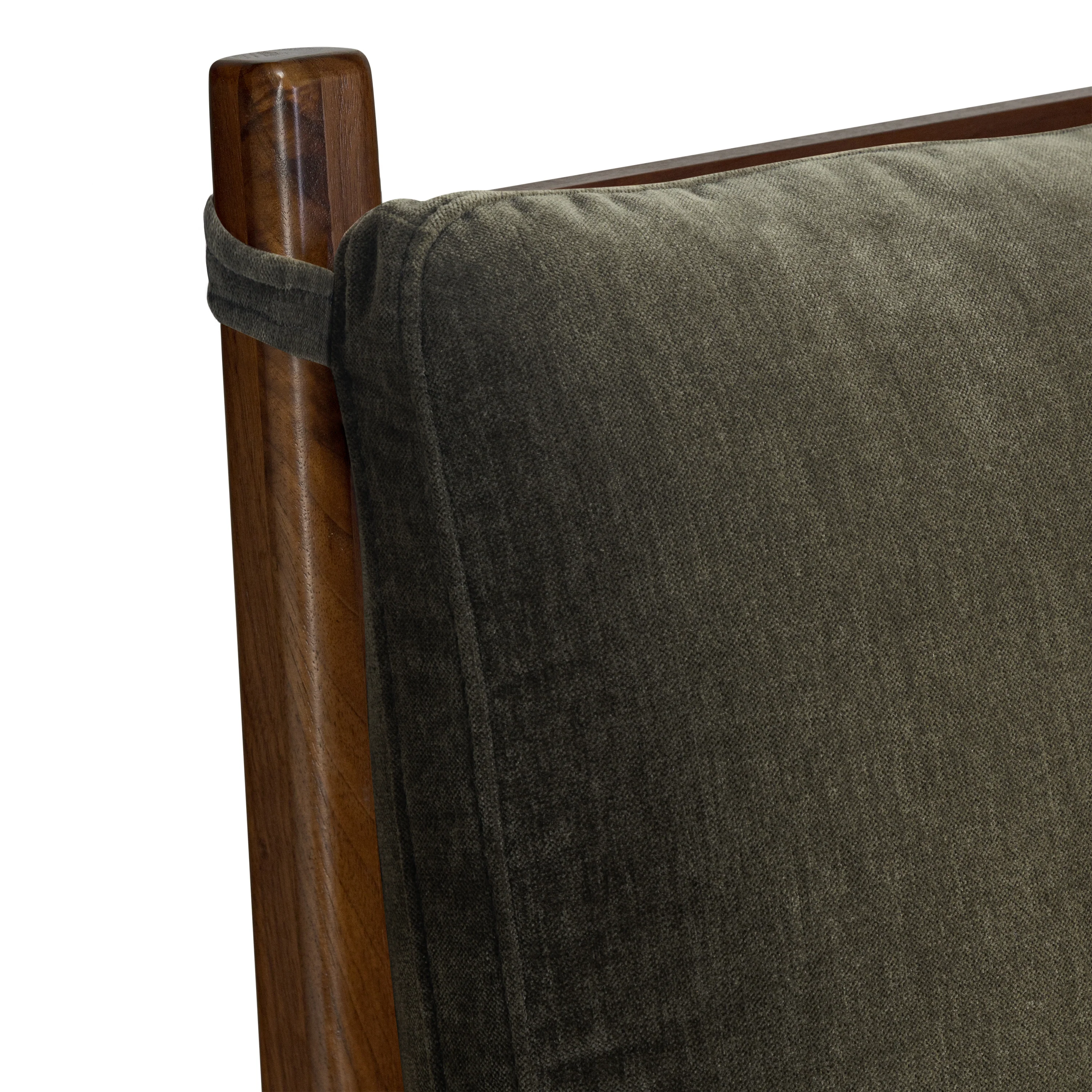 Truro Bed Frame with Fabric Headboard Cushions | Lume Green | King - Image 7