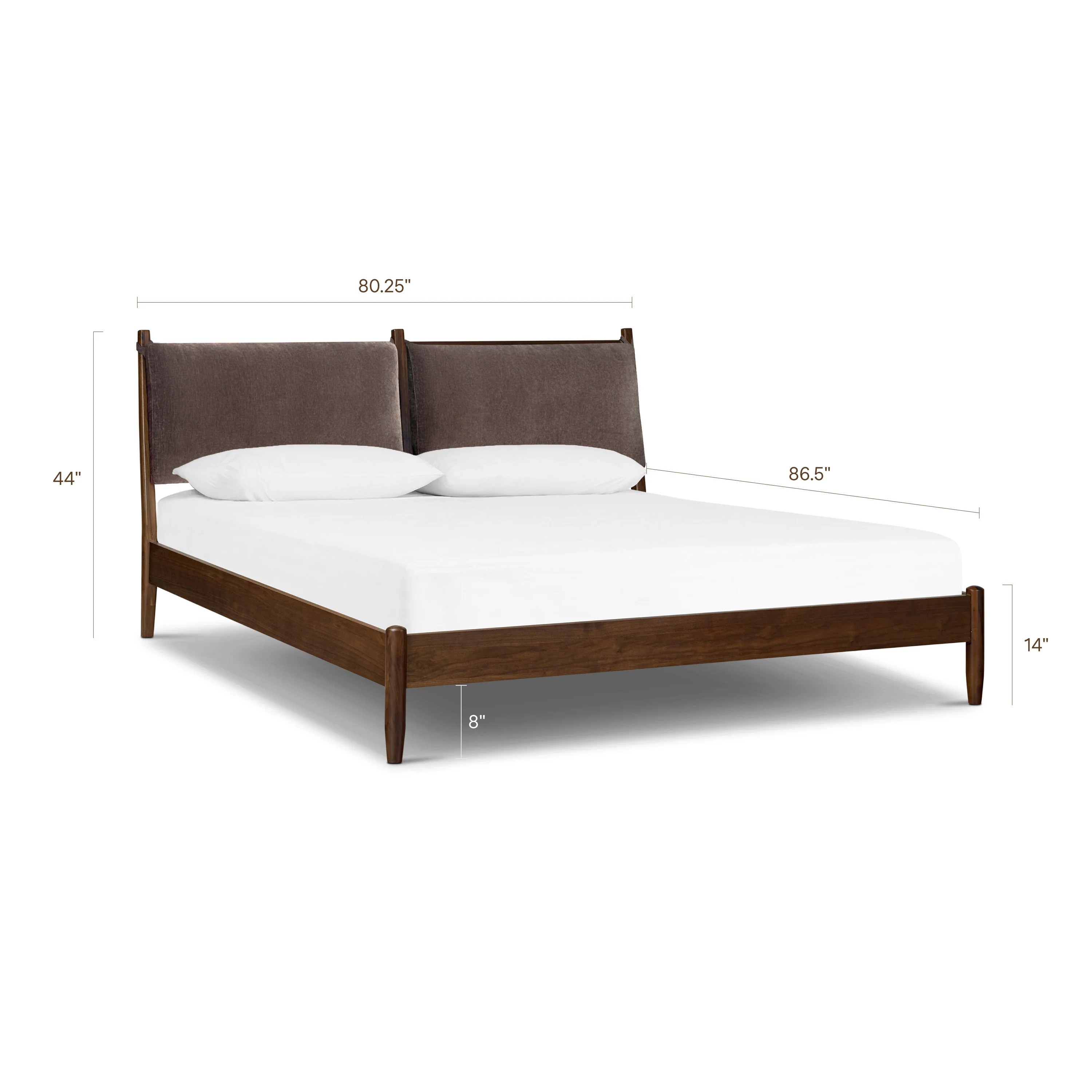 Truro Bed Frame with Fabric Headboard Cushions | Willow Brown | King - Image 15