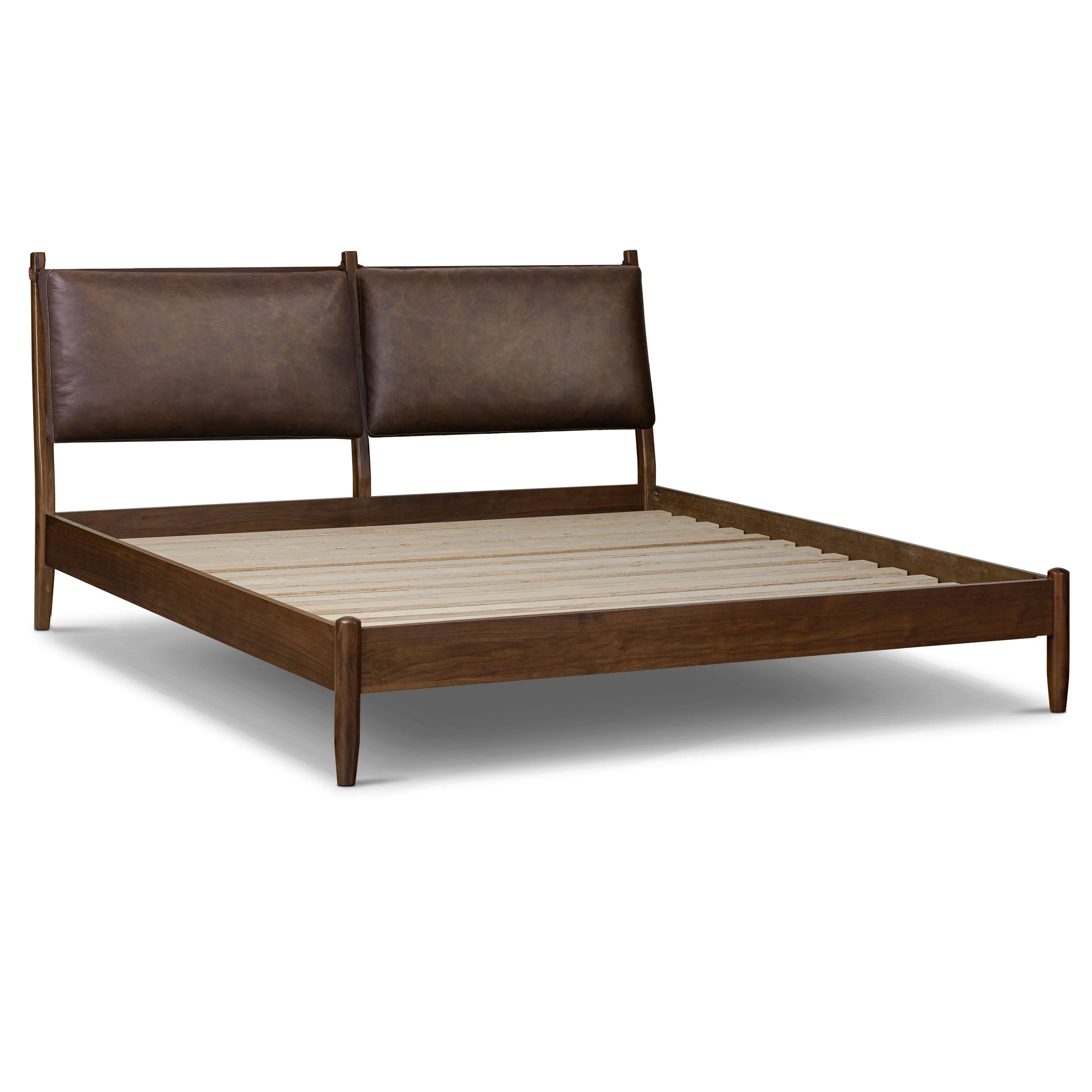Truro Bed with Leather Cushions | Bridle Brown | King - Image 2