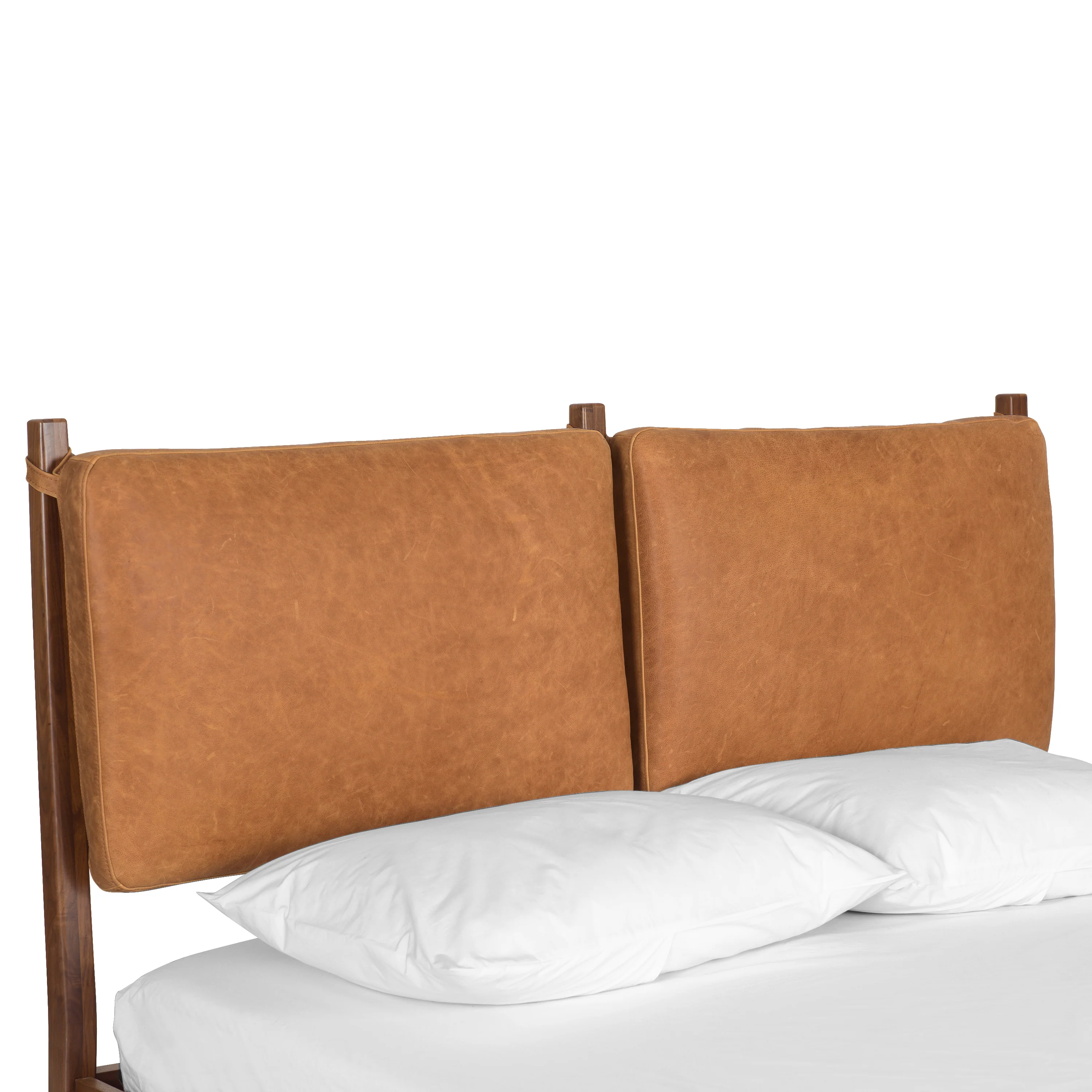 Truro Bed with Leather Cushions | Cognac Tan | King - Image 9