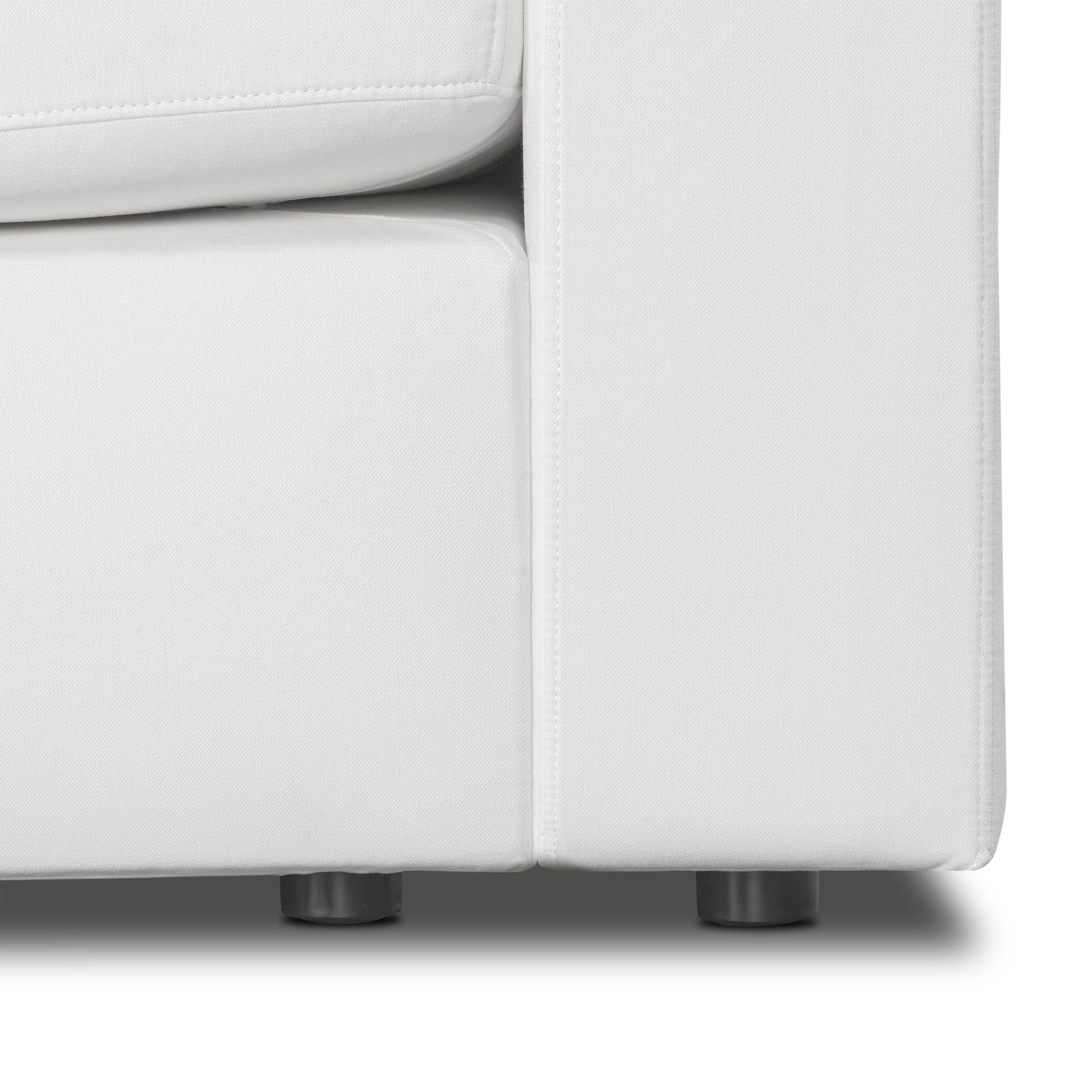 Vari Modular Slipcovered 4-Piece L-Shaped Sectional (126") | Cotton White - Image 14