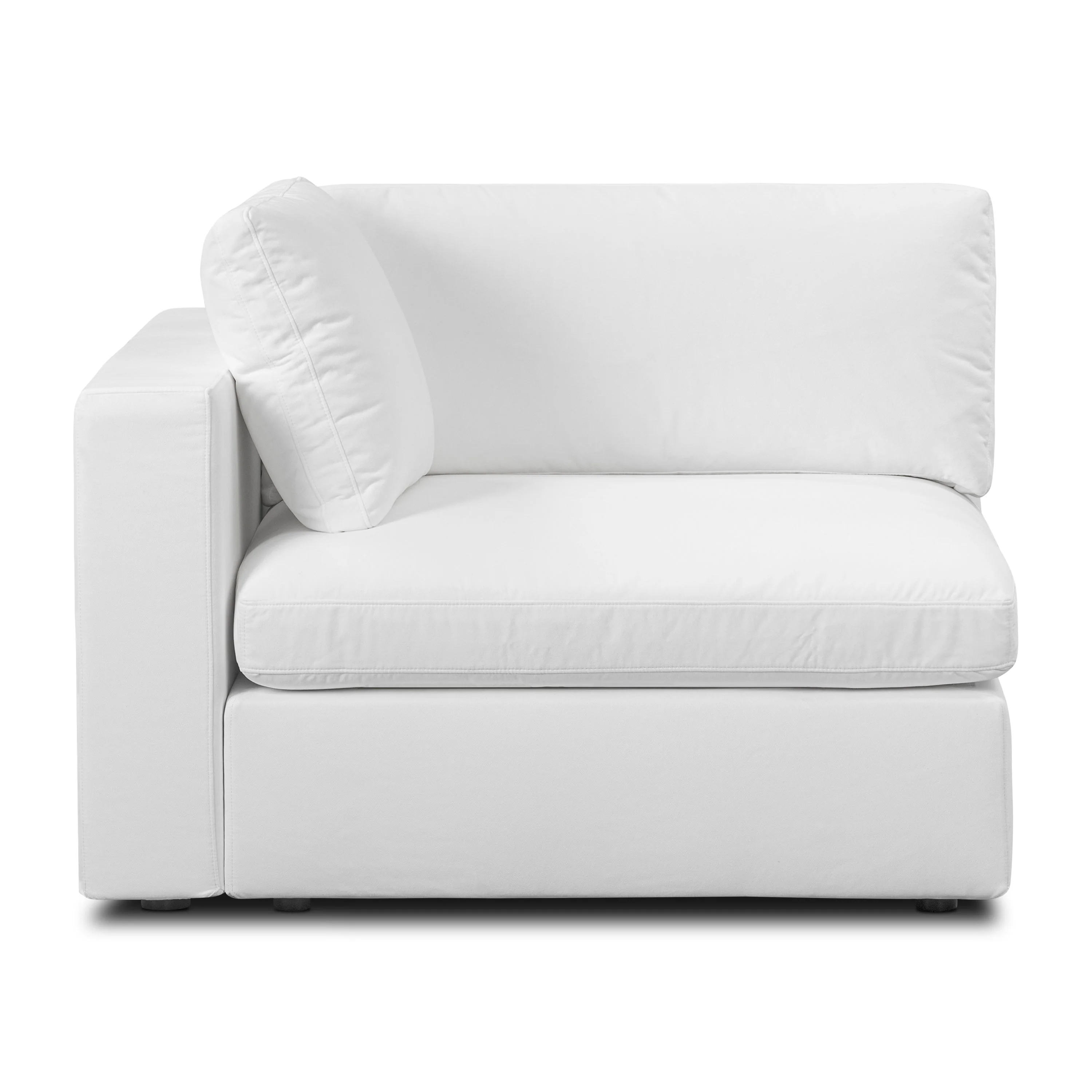 Vari Modular Slipcovered Left Arm Facing Corner + Toss Pillow (44") | Cotton White - Image 3