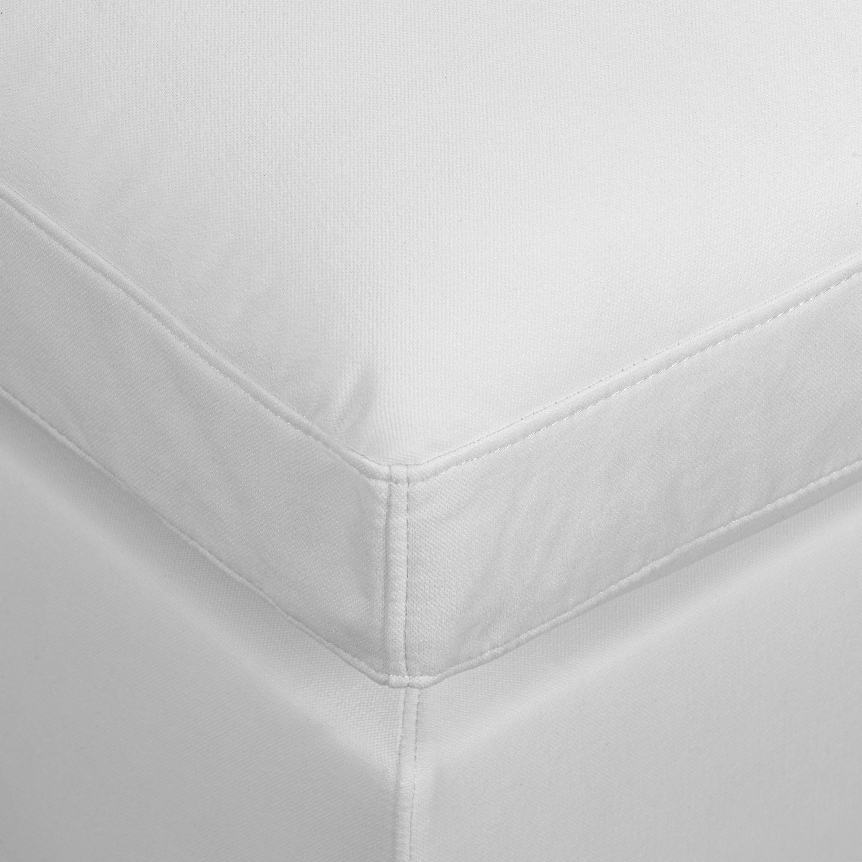 Vari Modular Slipcovered Ottoman (38") | Cotton White - Image 10