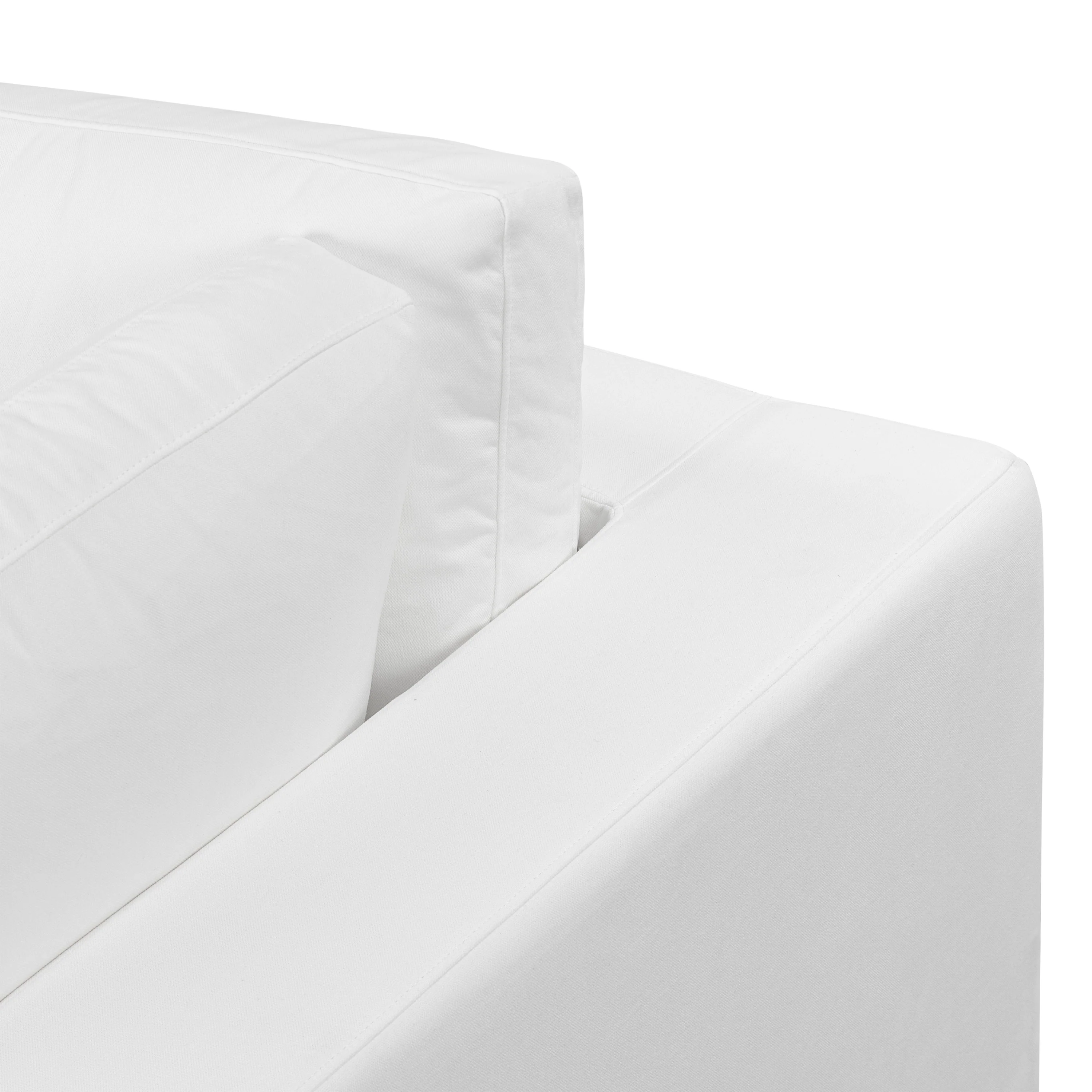 Vari Modular Slipcovered Right Arm Facing Corner + Toss Pillow (44") | Cotton White - Image 8
