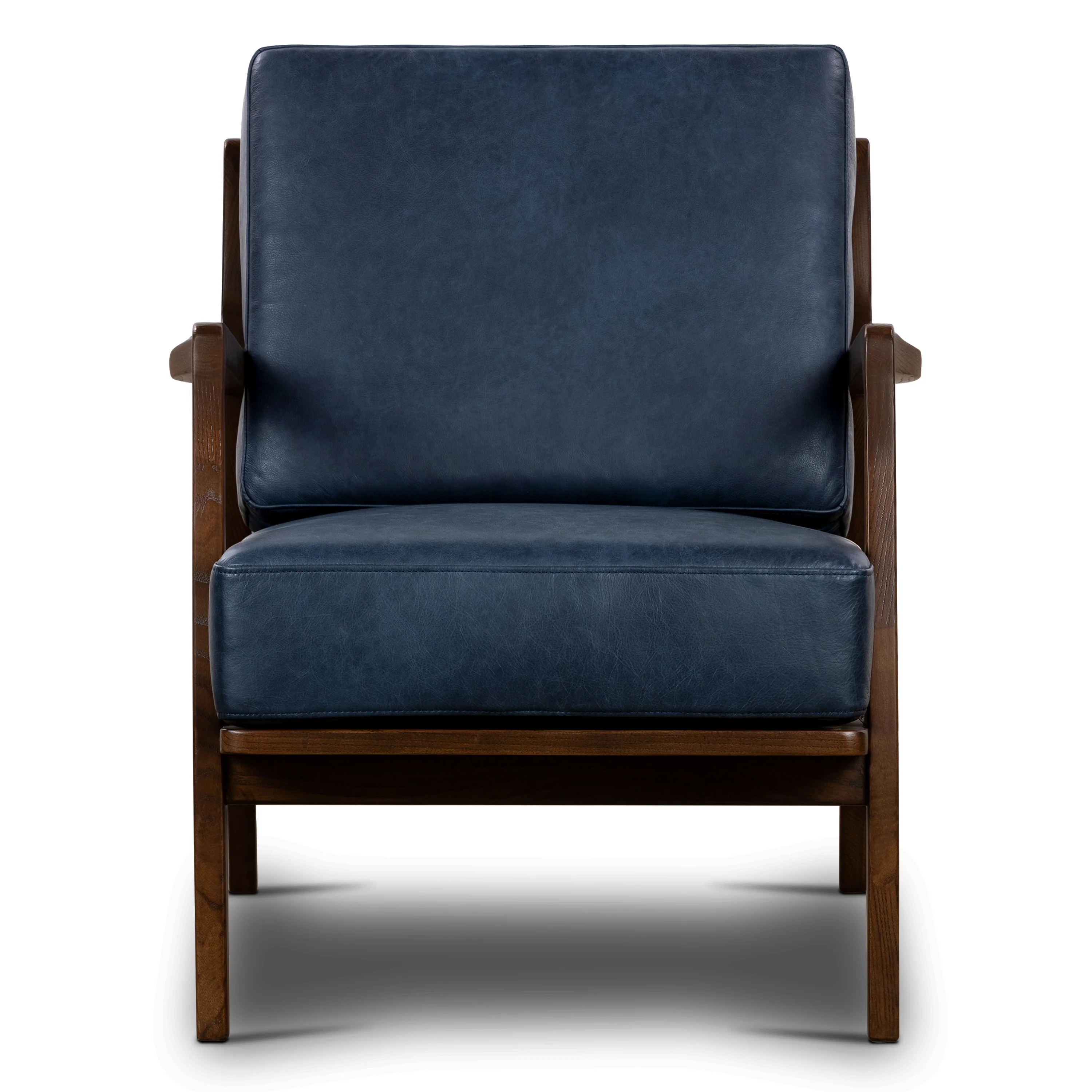 Verity Leather Lounge Chair | Midnight Blue - Image 4