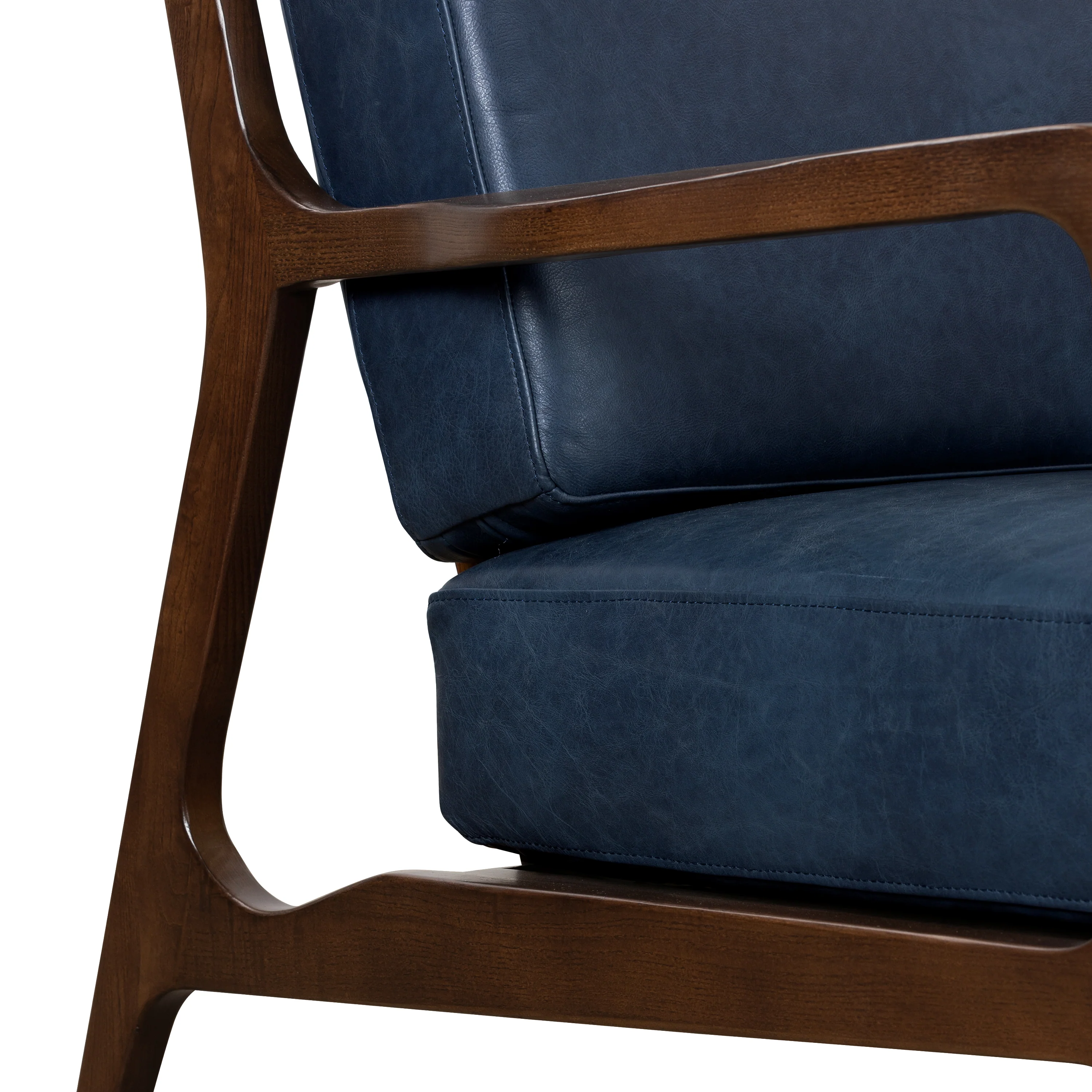 Verity Leather Lounge Chair | Midnight Blue - Image 9