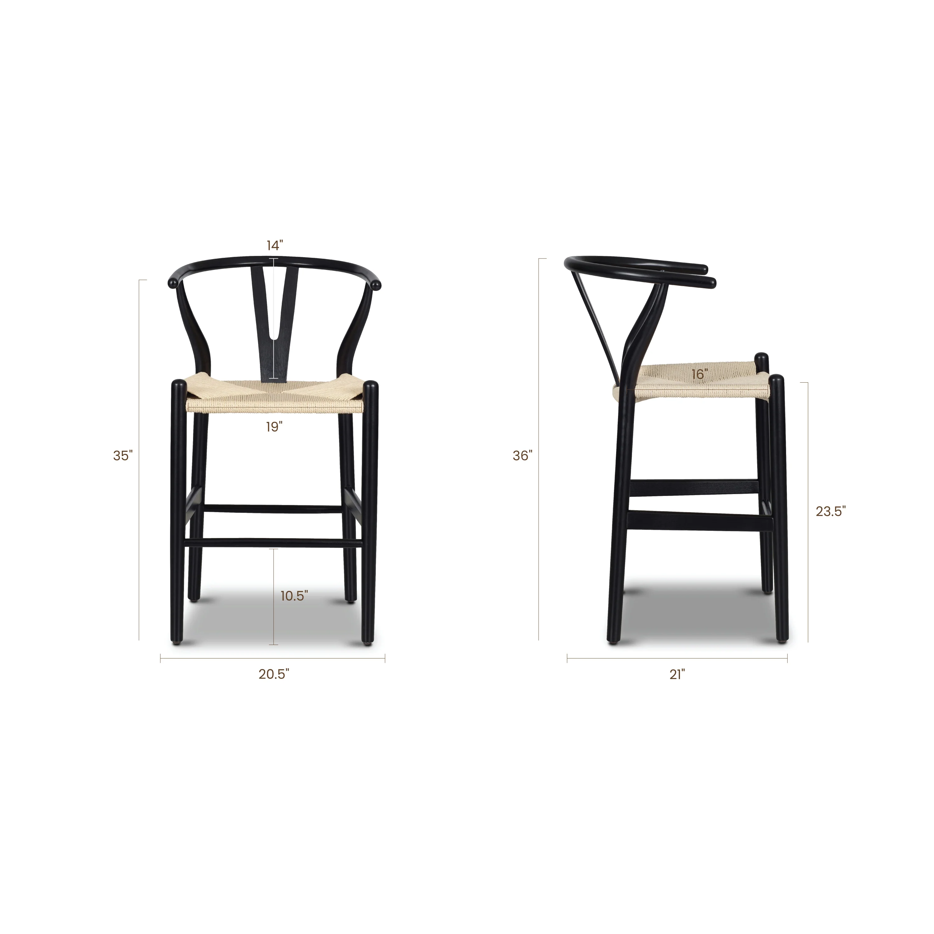Weave Counter Stool | Black - Image 8