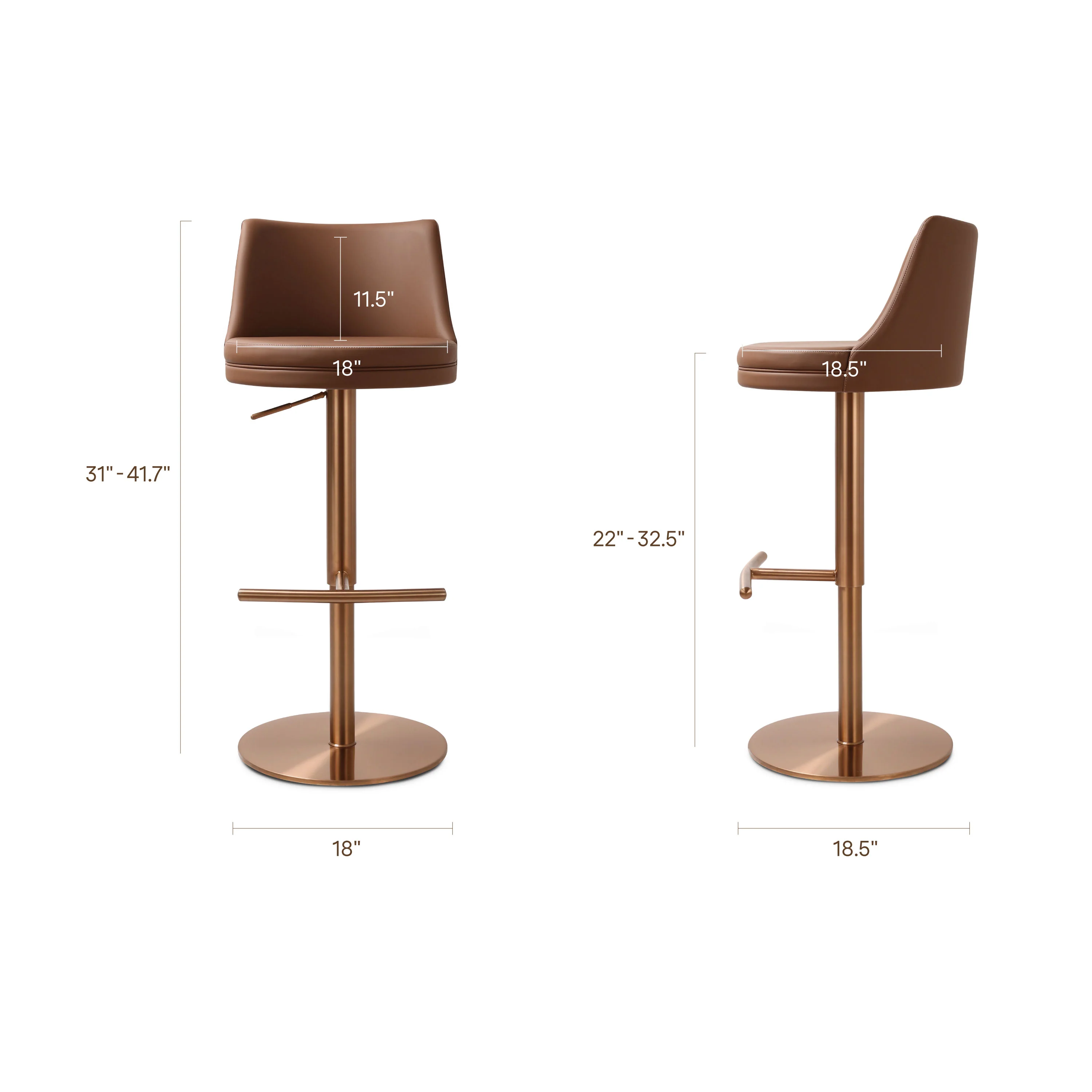 Yark Counter Stool | Cinnamon Brown - Image 12