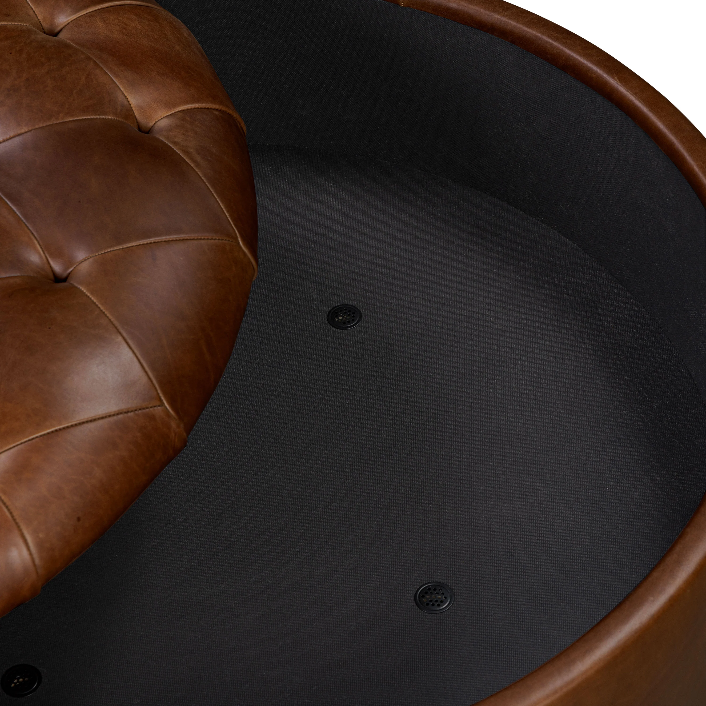 Zahra Leather Storage Ottoman | Oscuro Brown - Image 8