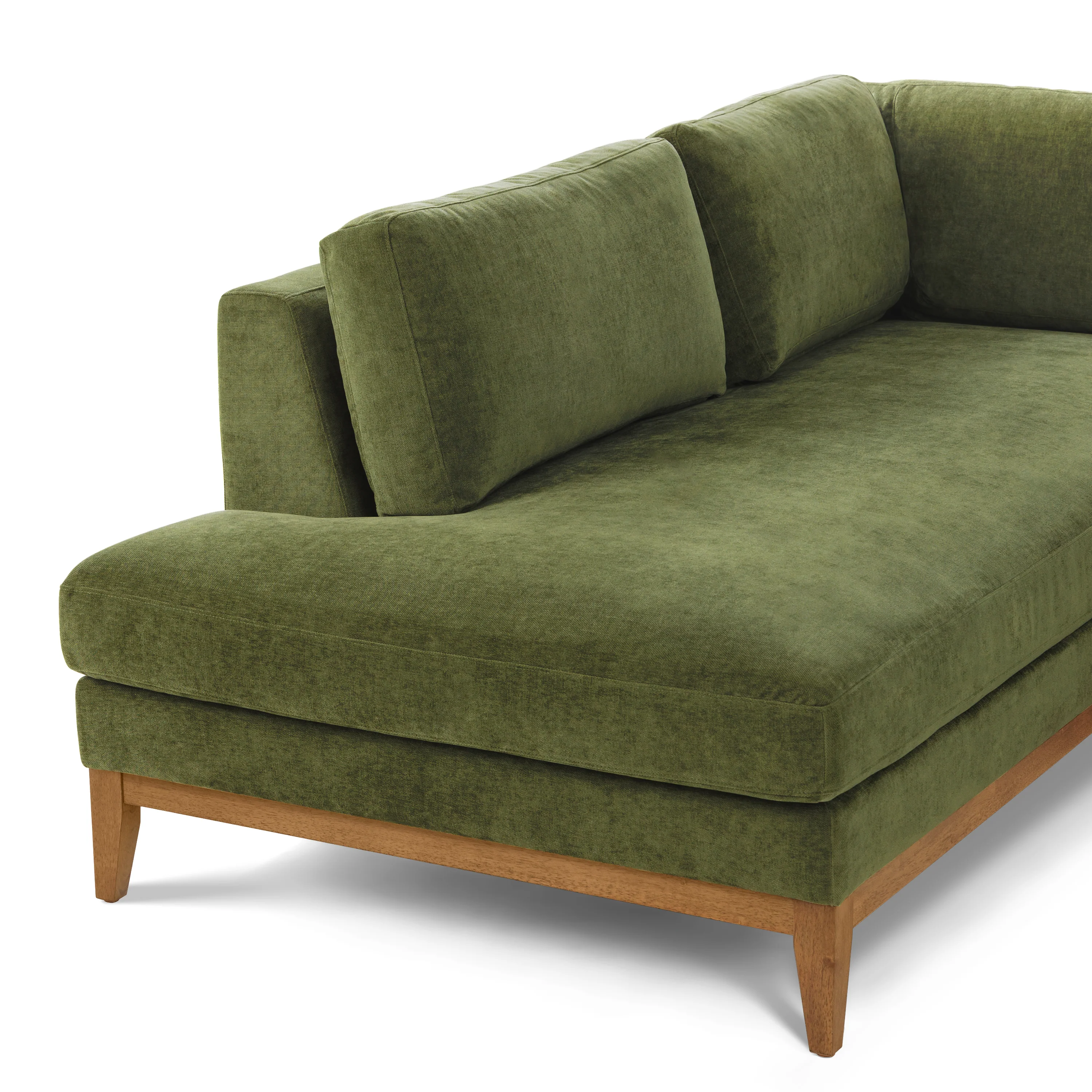Zyon Left-Facing Bumper Chaise Sectional | Distressed Green - Image 17
