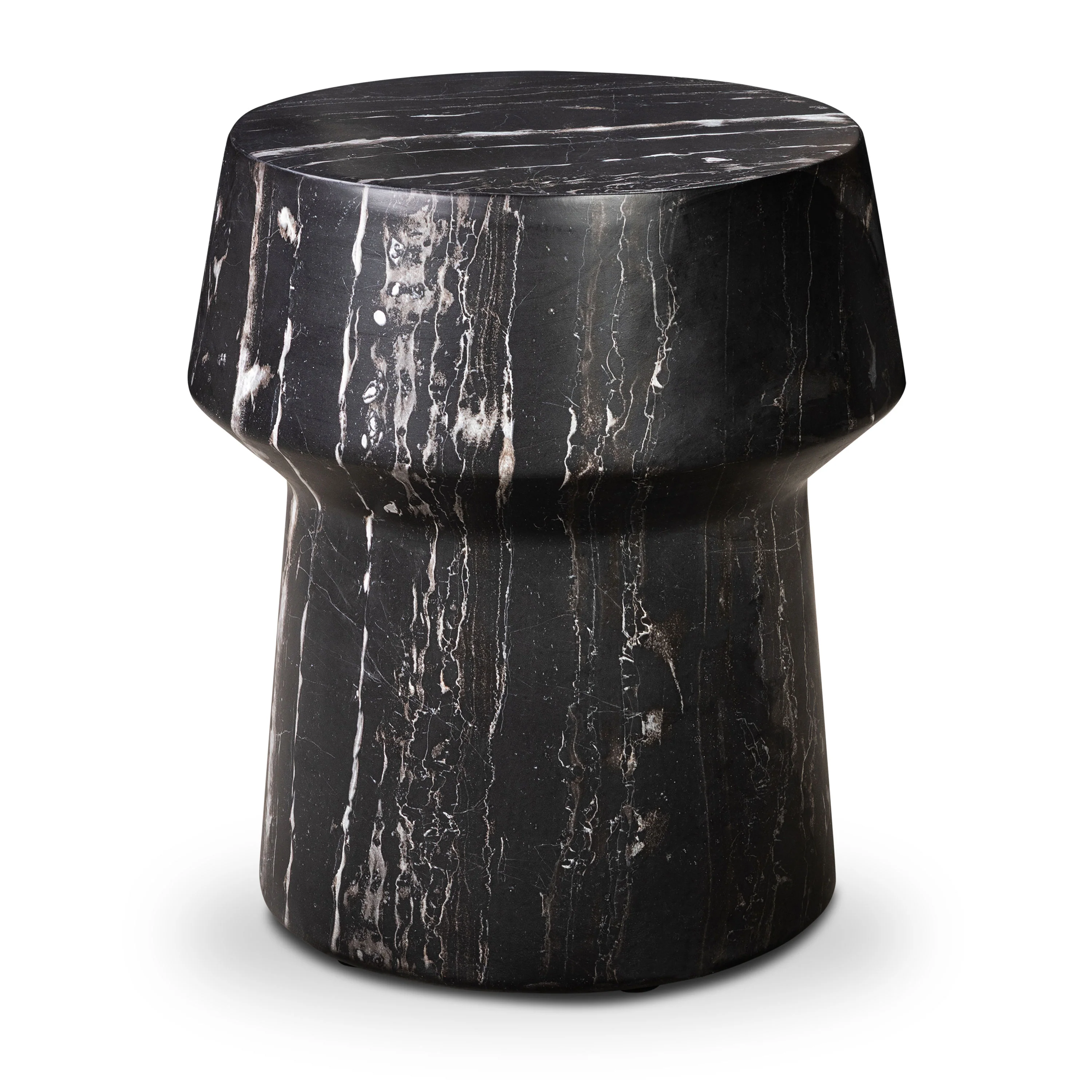 Zyra 18" Side Table | Black Marble - Image 3
