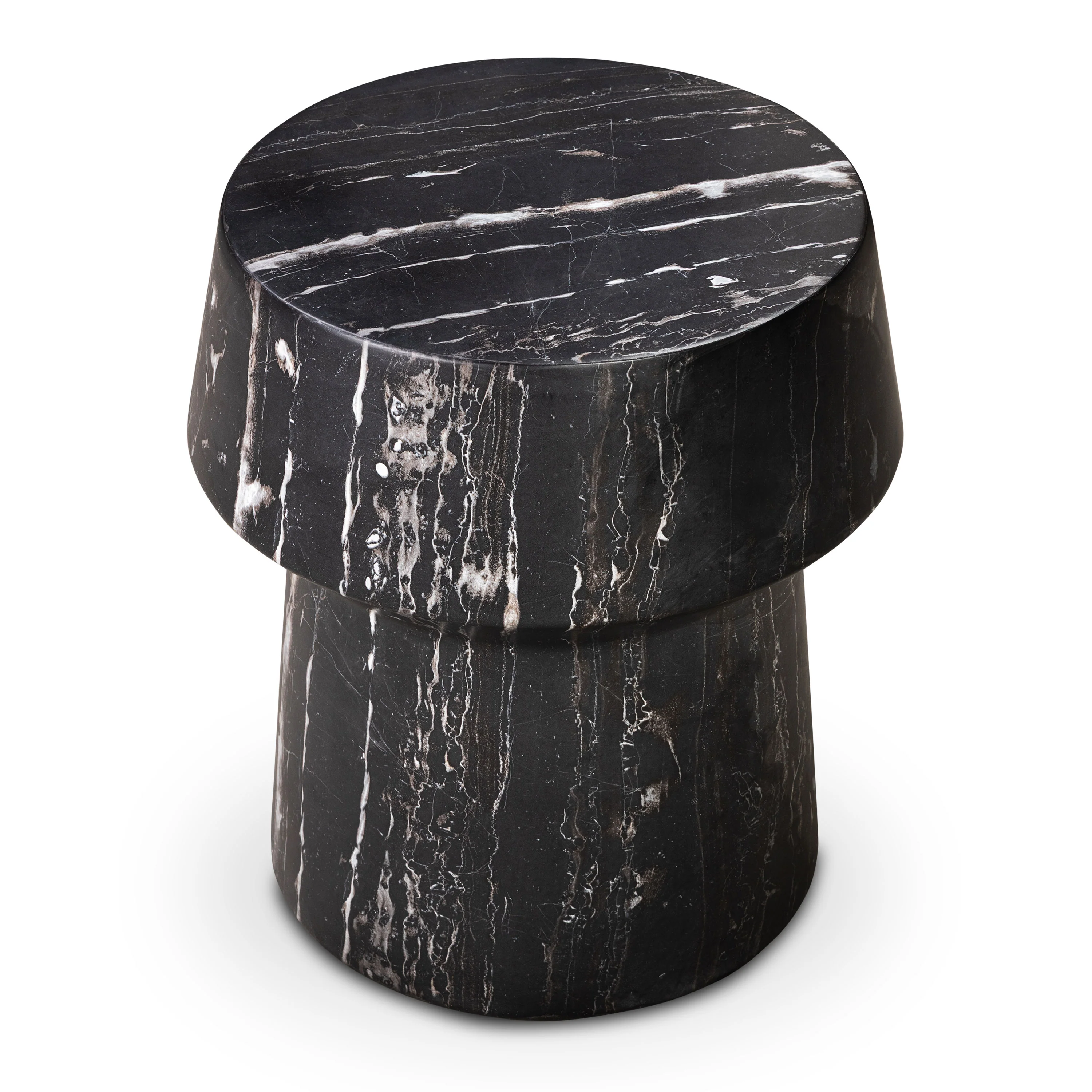 Zyra 18" Side Table | Black Marble - Image 5